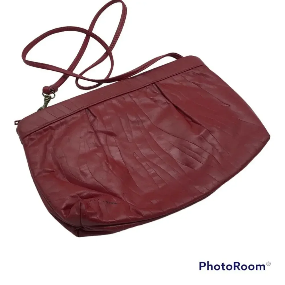 STYLECRAFT Vintage Textured Red Clutch Bag